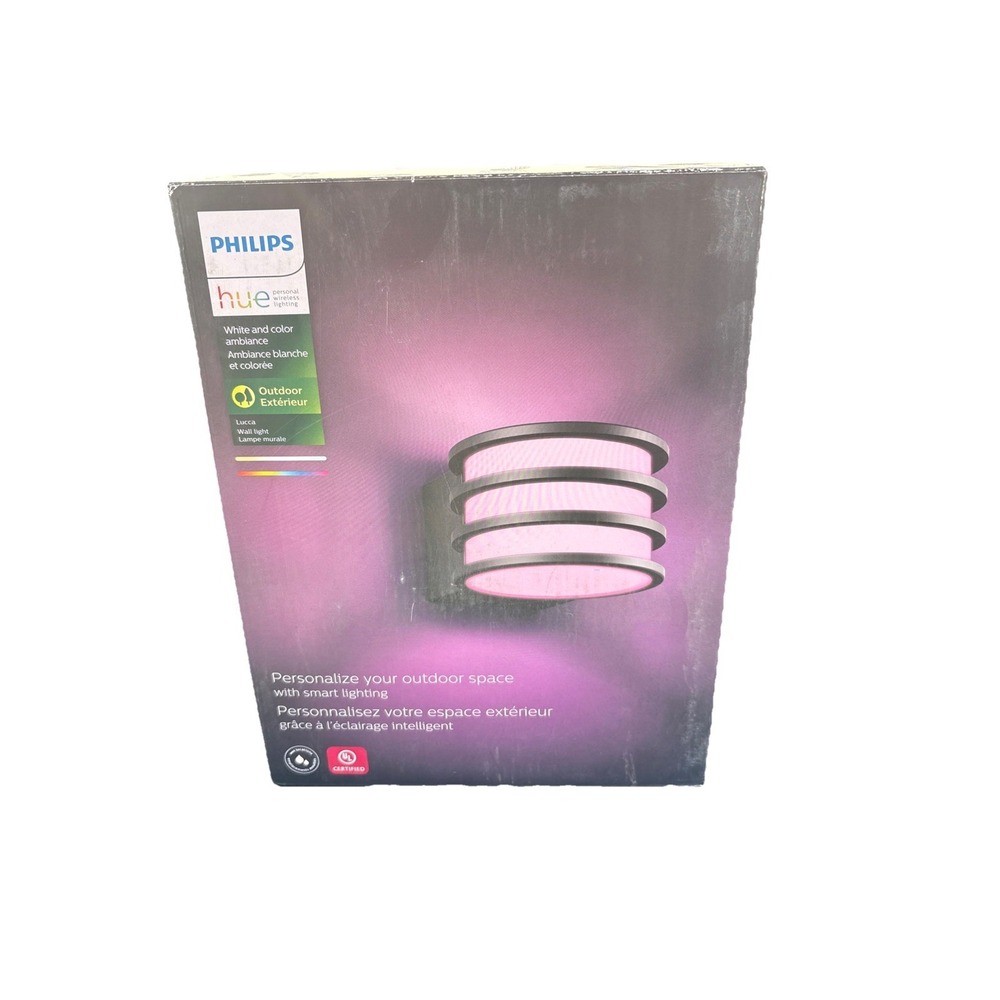 Philips - Hue White and Color Ambiance Lucca Wall Light - Black